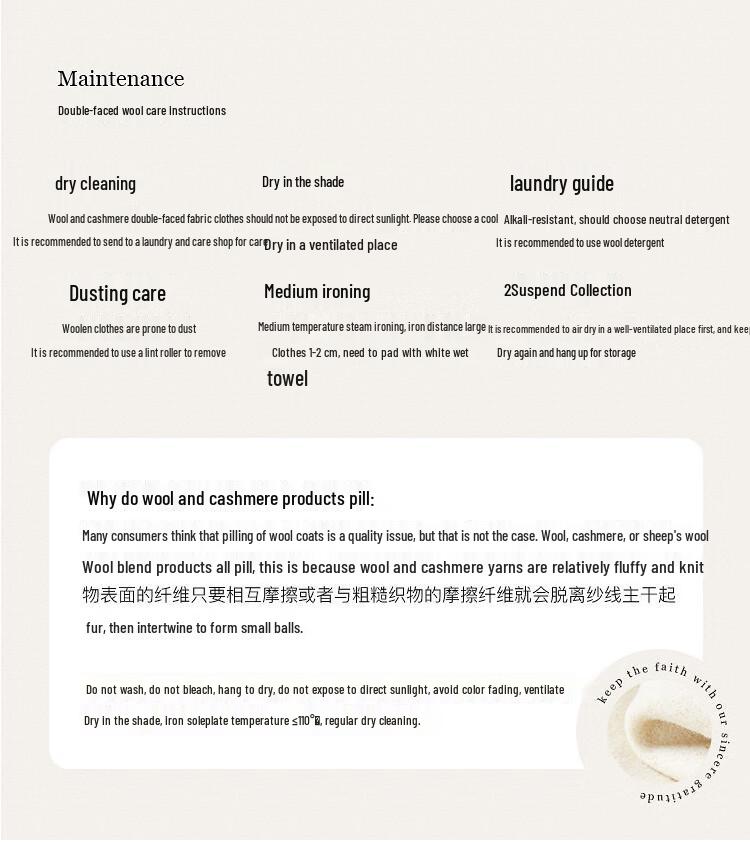 Fengxun Women's 100% Wool Double-Faced Long Coat