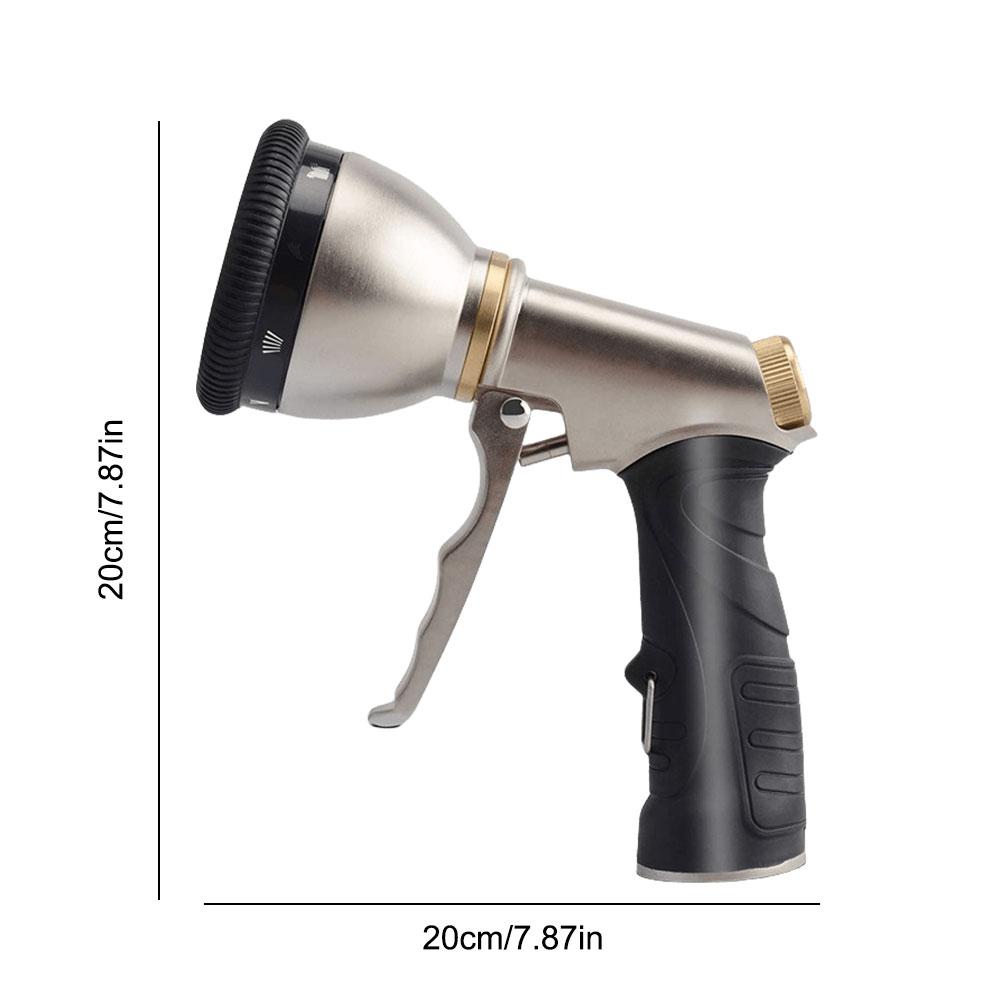 Garden Hose Nozzle 9 Adjustable Modes Heavy Duty Metal Hose Nozzle Multifunctional Hose Sprinkle Nozzle for Garden Washing Car