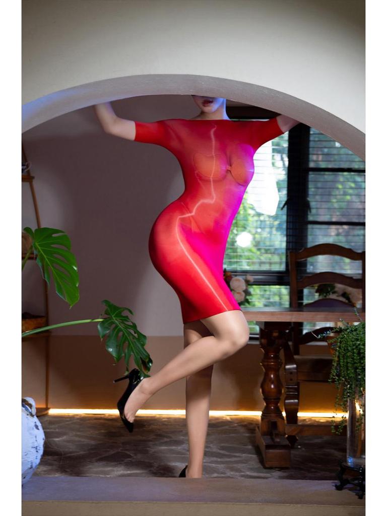 Ölglänzendes Seidiges Trägerkleid - Nische High-End Hüftbetonendes Einteiliges Rock