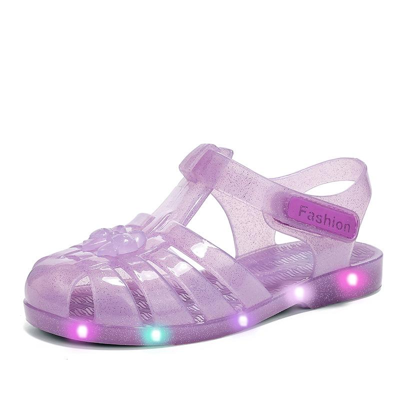 Breathable Light-Up Jelly Sandals for Kids