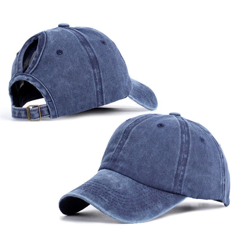 

1Pcs Trendy Lightweight Cotton Cap Distressed Look, Sunshade, Adjustable Fit & Ponytail-Friendly For Stylish Women Adjustable
