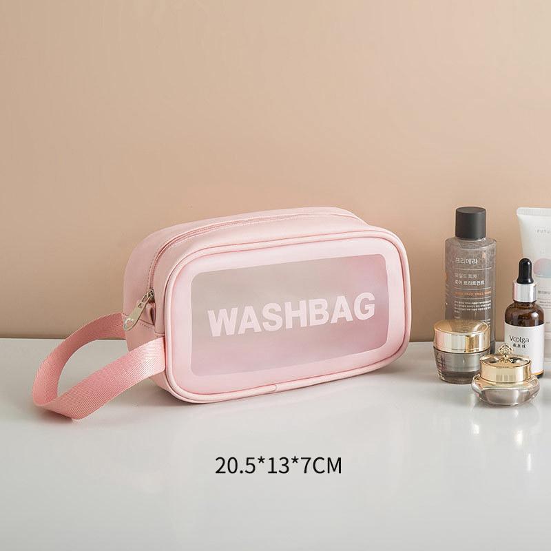 Clear Frosting Fashionable Large Capacity Makeup Pouch Portable Storage Travel