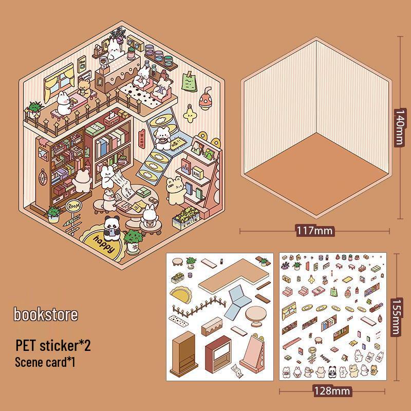 3D Miniature Scene Collage Stickers: Cute Decompression Handbook Stickers