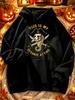 Unisex Hoodie, Halloween, Pirate Seahorse Skeleton This Is My Oceanic Attire Graphic, Pullover Sweatshirt, Casual Funny Novelty Style, Autumn Winter P