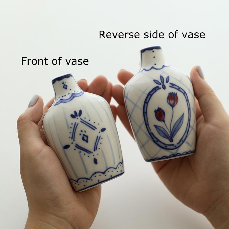 

Blue and White Porcelain Small Vase Lovely Plant Pots Table Decoration Flower Arrangement Floral Vase Room Aesthetic Decor