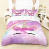 3pcs Rainbow Unicorn Printed Down Duvet Covers, 1 Down Duvet Cover+2 Pillowcases, No Core. Soft and Comfortable Bedding Set