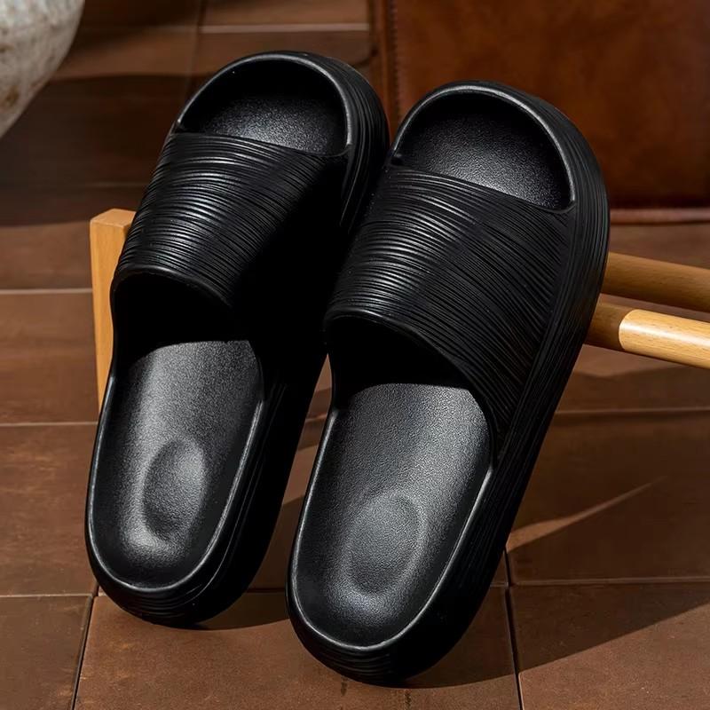 

Тапочки ZHIDA EVA Cloud на толстой платформе, мужские летние нескользящие пляжные шлепанцы, удобные с мягкой подошвой, домашние сандалии 40-41&CHINA чёрный