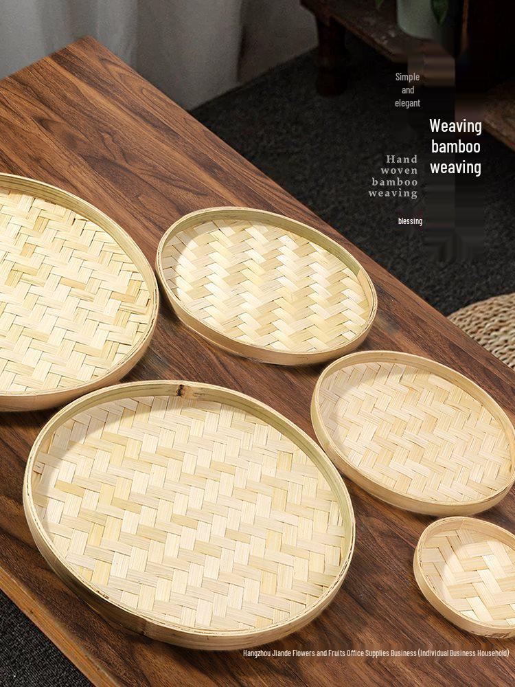 DIY Bamboo Weaving Kit: Small Round Winnowing Basket for Children's Creative Projects and Kindergarten Activities