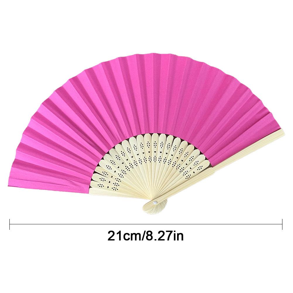 Bamboo Folding Fan Solid Color DIY Paper Decorative Fans Party Decor Art Craft Chinese Dance Fan Home Ornaments Gift Fans