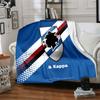 Sam-pdoria Team Crest Design Flannel Blanket, Soft Polyester, Modern Design, All-Season for Camping, Travel, Gifts for holidays or birthdays