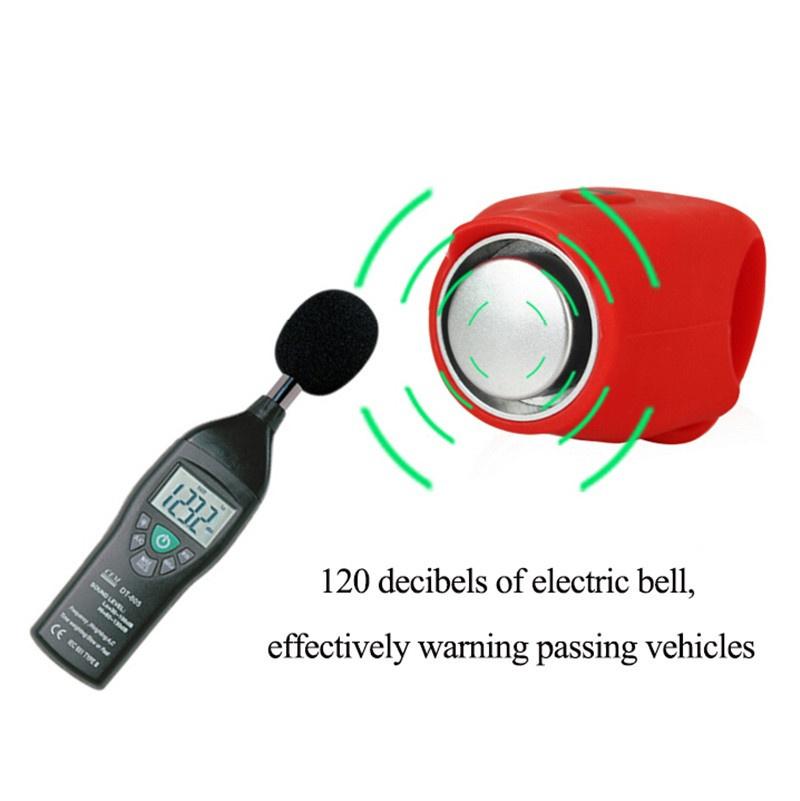 Electric Cycling Bells 120dB Bicycle Handlebar Bell Horn Rainproof IPX4 Silica Gel Shell MTB Ring