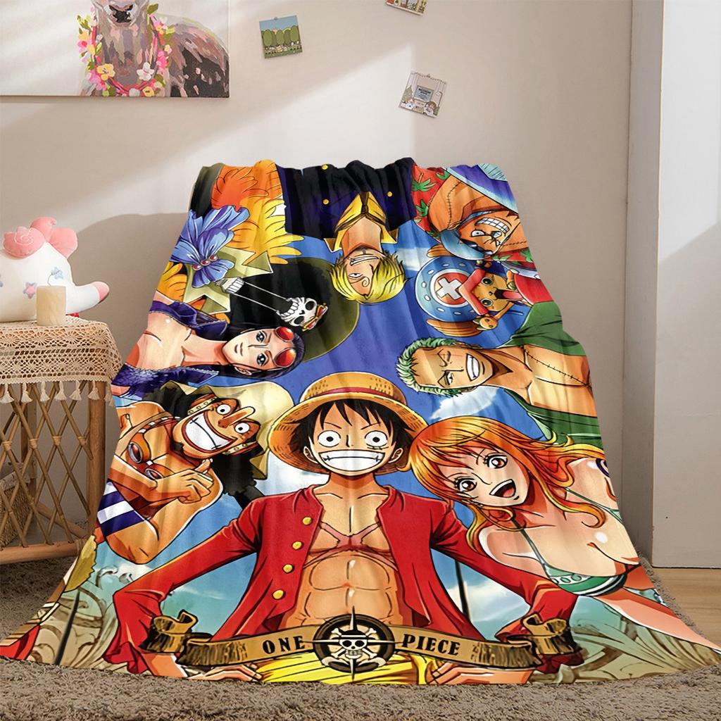 Anime One Piece Luxury Flannel Lightweight Blanket Home Decor Sofa Bed Travel Cover Family Gift LXR131
