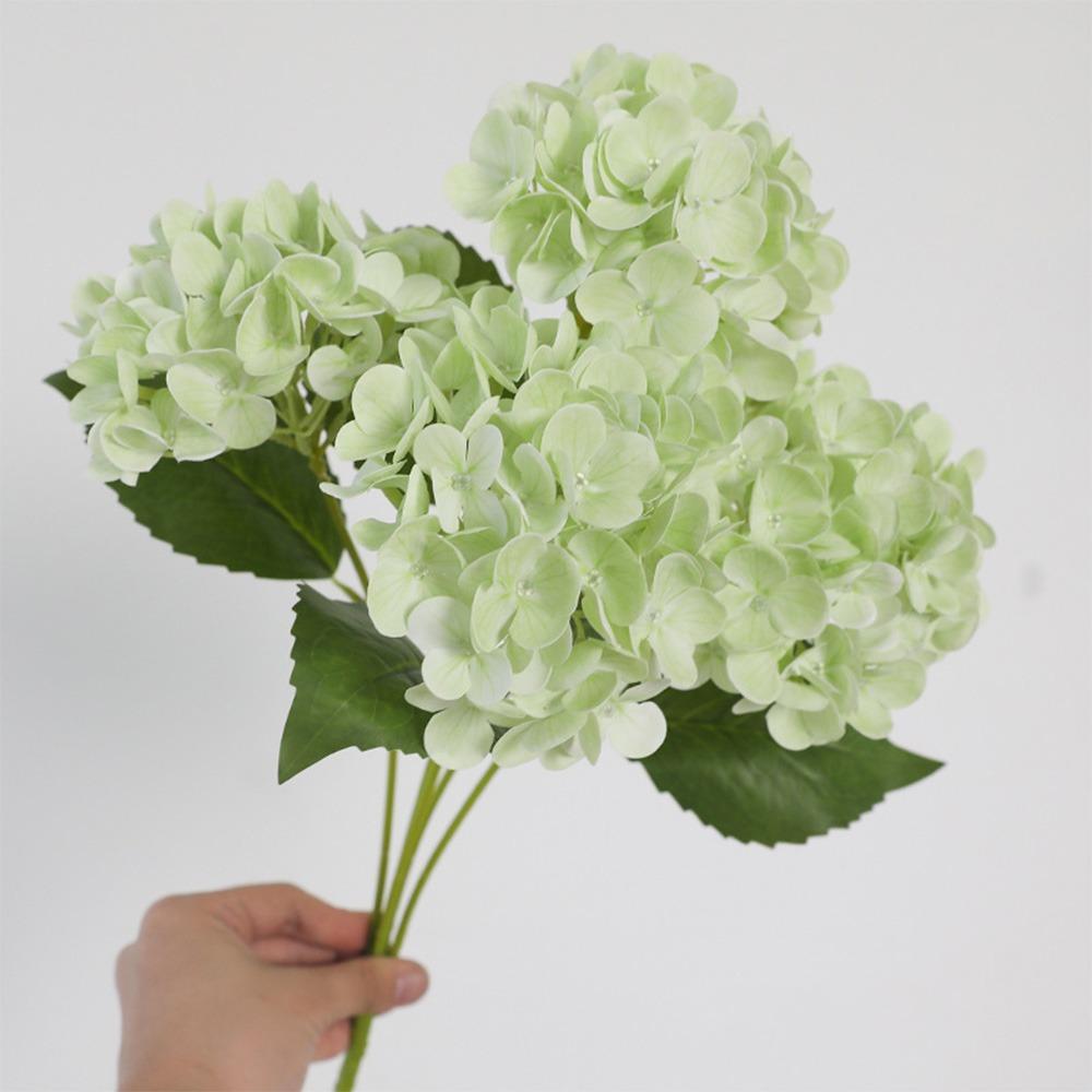 4 Heads Artificial Hydrangea Flower Realistic Faux Flowers Hydrangea Flowers Branch Outdoor Party