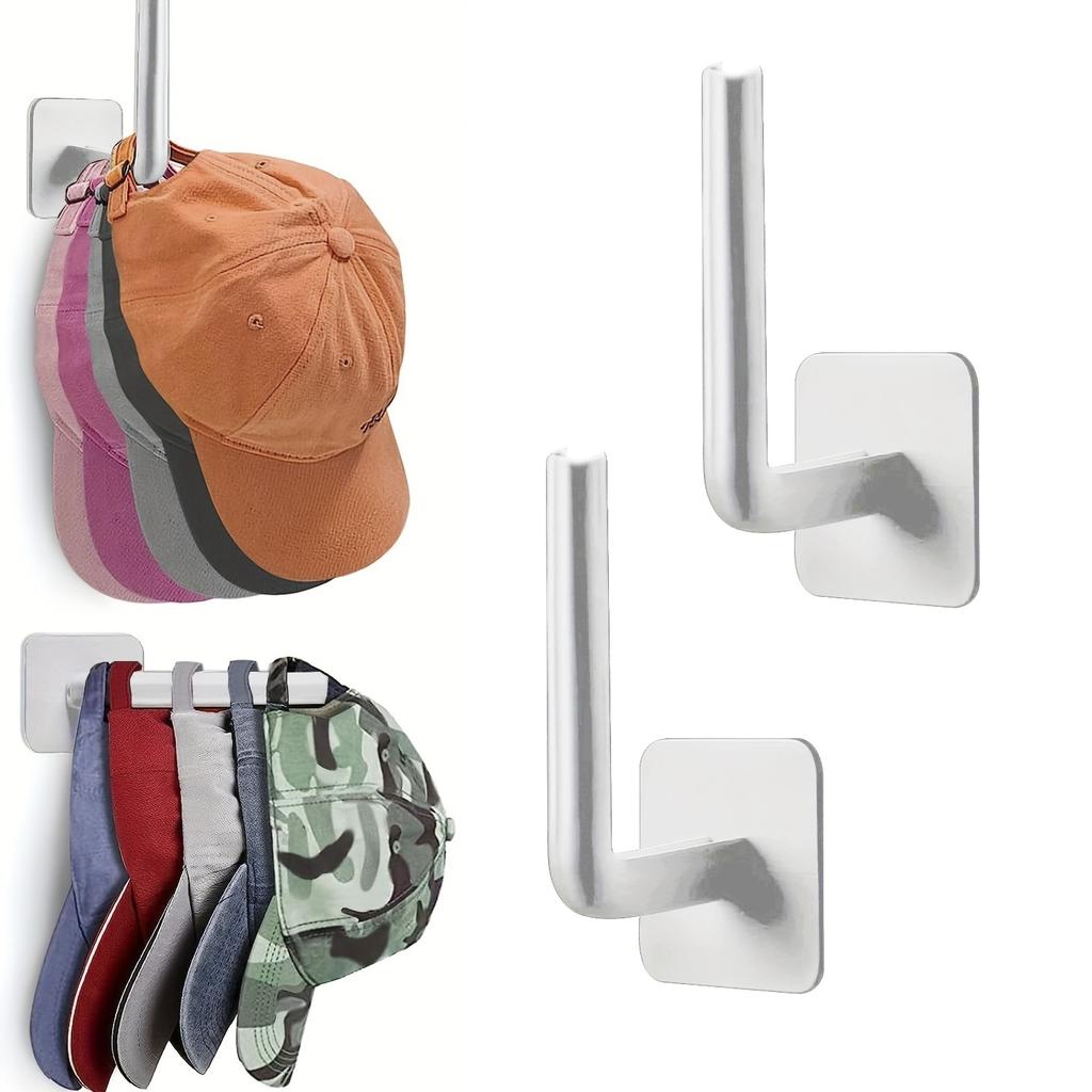 2/4/6Pcs Caps Holder Hat Rack For Baseball Caps Adhesive Hat Hooks For Wall Cap Hanger Storage No Drilling Hat Display Organizer