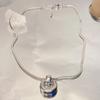 Simple titanium steel niche snake bone chain round pendant necklace geometric design water drop ring collarbone chain neck chain female
