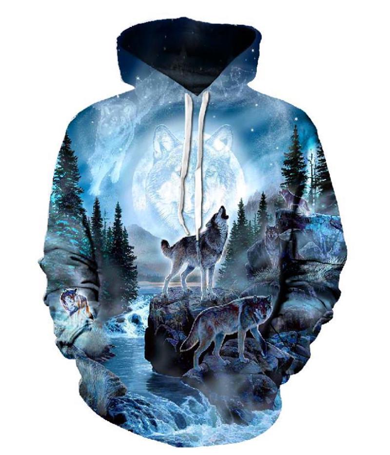 digital wolf hoodie