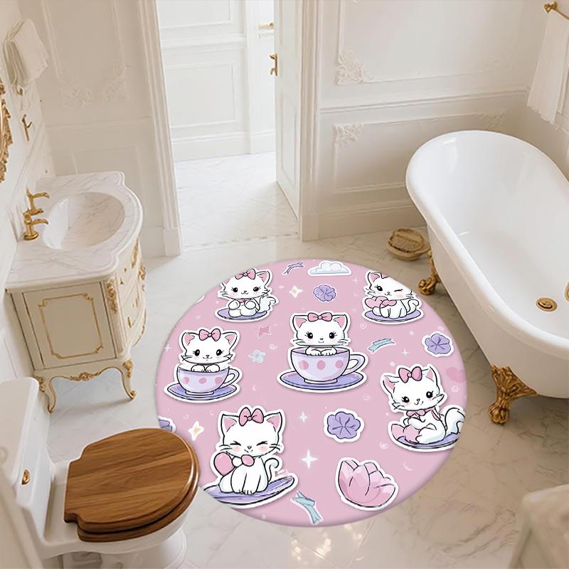 Cartoon Animal Pattern Round rug,Carpet Rug for Living Room Bedroom Sofa Playroom Decor,Non-slip Floor Mat,Holiday Gifts and Birthday Gifts.
