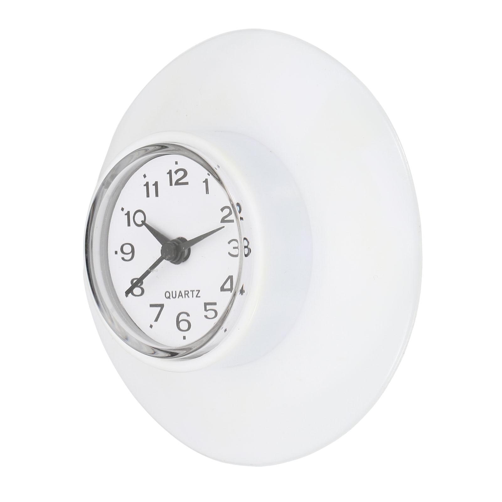 Uxcell Wall Clock, Mini Cute Bathroom Kitchen Mirror Suction Wall Clock Waterproof Quartz Clocks for Shower Home Decoration