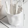 1PC Minimalist Style Pure White Creative Art Personalized Pen Holder Learning Stationery Storage Bin Makeup Brush Holder Desktop