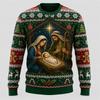Felpa con Stampa Animalier di Babbo Natale Moda Autunno Inverno Abbigliamento per Feste Natalizie Maglione Brutto Streetwear alla Moda Top Unisex