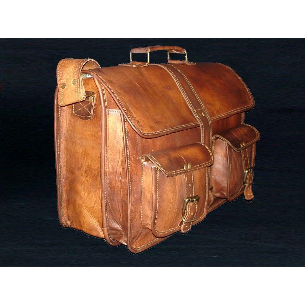 Men's Genuine Vintage Leather Messenger Bag Shoulder Laptop Bag Briefcase