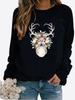 Autumn and Winter Women's Christmas Theme Printing Sweater Round Neck Long Sleeve Casual Sweatshirt Plus Size Top