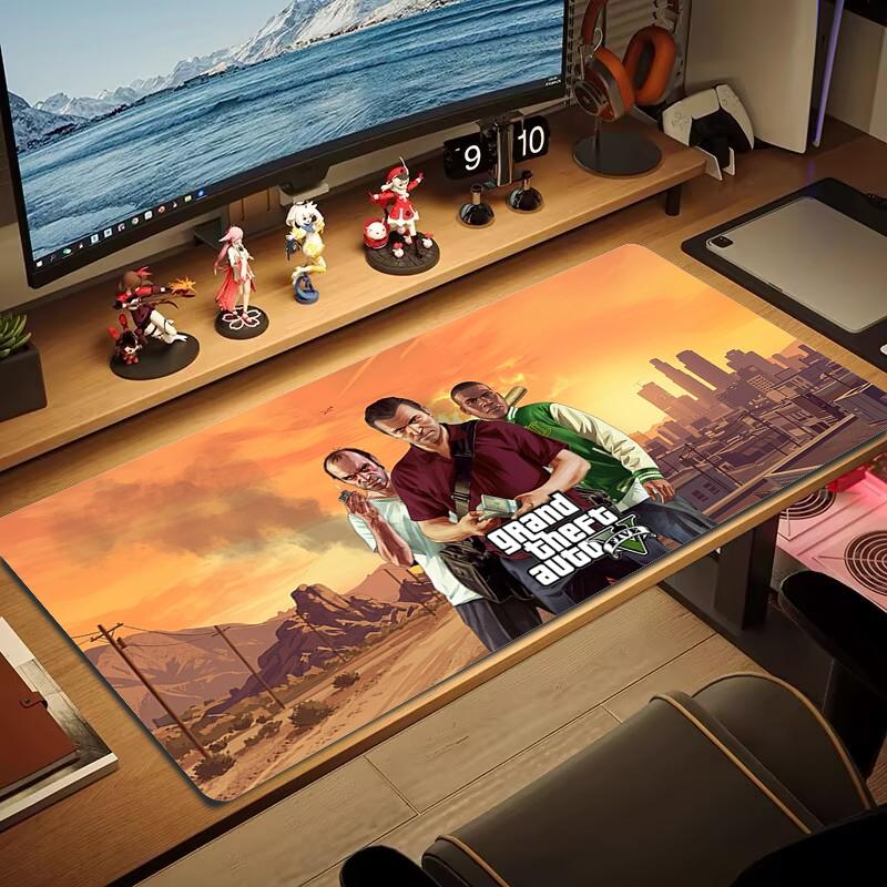 Grand Theft Auto Mouse Pad Large Gaming Table Cushion Non-slip Laptop Tablet Big Mousepad XXL Mat Mini PC Playmat With Lock edge