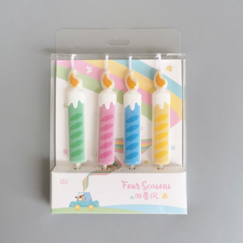 4 Set Birthday Candles for Children Beewax Twist Candles for Cake Decoration Flamless Candles Wholesale