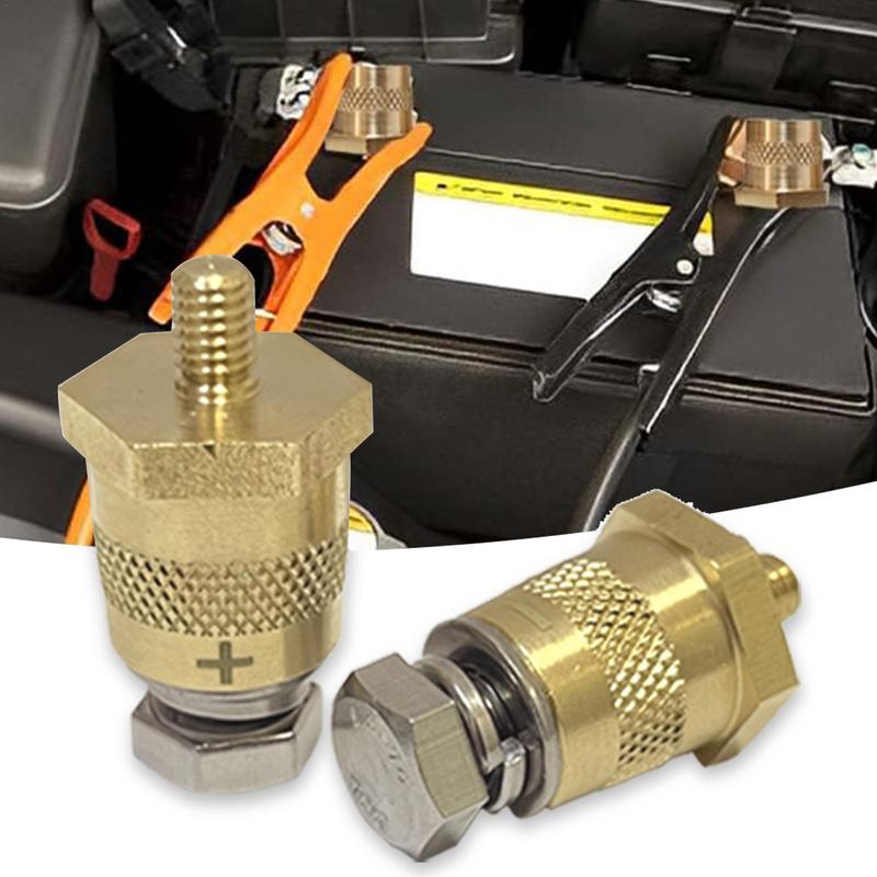 Battery Terminal Connector Multipurpose M8 Thread Brass Side Post Threaded Terminal Stud End Sturdy Battery Terminal Charging