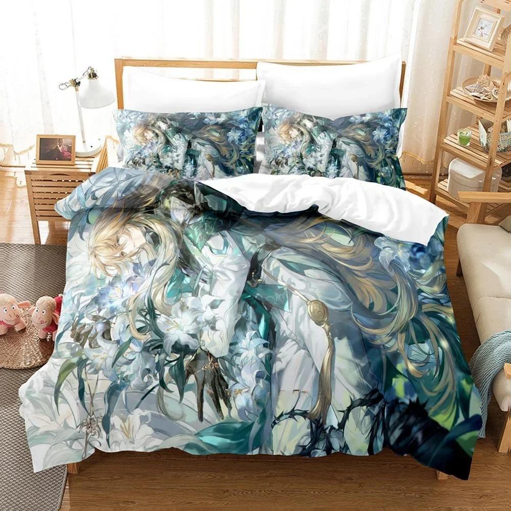 Modny 3D Nadruk Honkai Star Rail Pościel Cartoon Anime Zestaw Trzyczęściowy Sypialnia Dorosłego Dziecka Poszewka na Kołdrę Zestawy Tekstylia Domowe