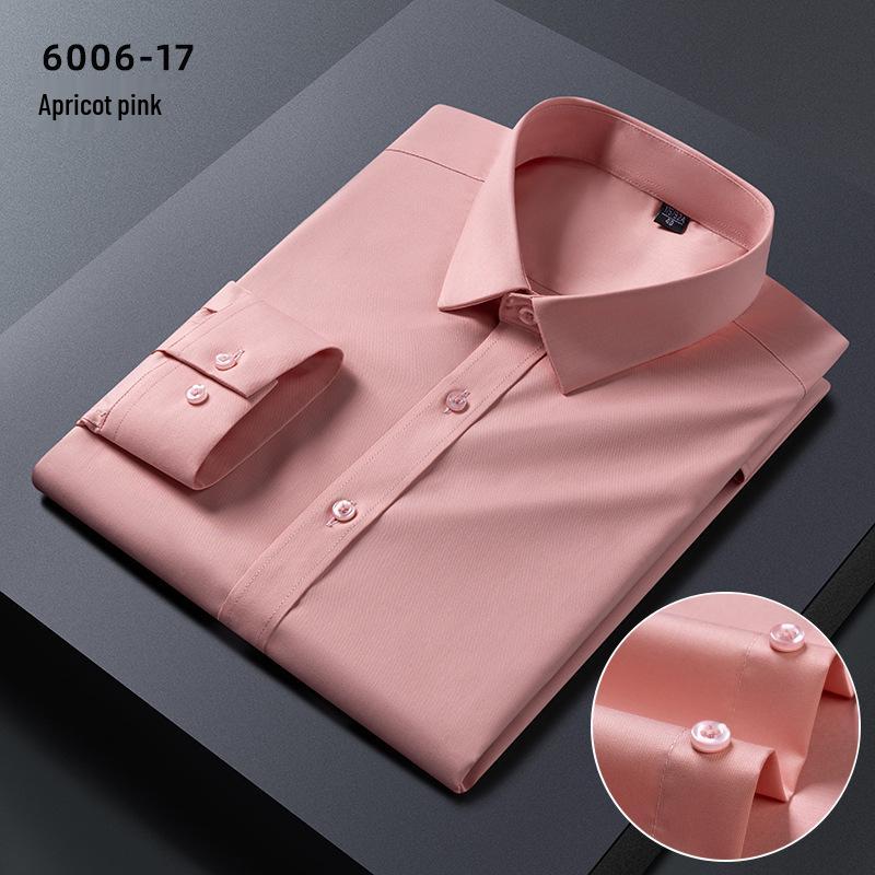 2026 Spring Men s Bamboo Fiber Stretch Long-Sleeve Shirt: Comfortable Non-Iron Casual Business Interview White Shirt 38
