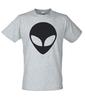 Erwachsene Alien Kopf Außerirdischer Marsianer Weltall Unisex Grau 100% Baumwolle T-Shirt Herren T-Shirts Oberteil