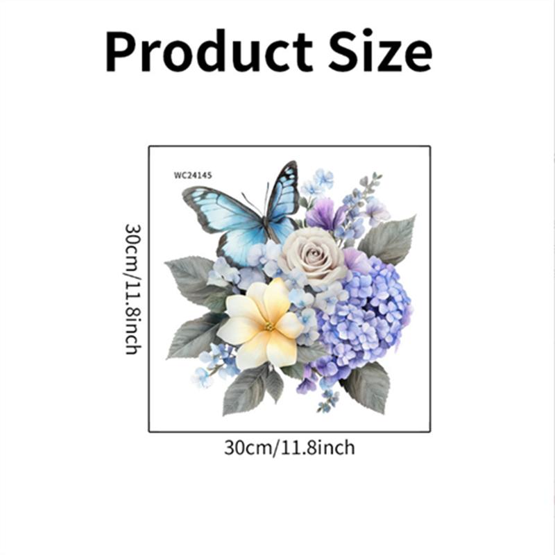 Toilet sticker, self-adhesive waterproof, removable wall sticker, bathroom toilet lid decoration, floral sticker