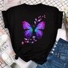 Camiseta Colorida Con Estampado De Pétalos De Mariposa Para Mujer,lindas Camisetas Gráficas, Ropa Superior Femenina