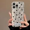 Love Heart Phone Case For iPhone 13 11 12 14 15 16 Pro Max Case Funda iPhone 7 8 Plus 16E Shockproof Soft Laser Silver Cover