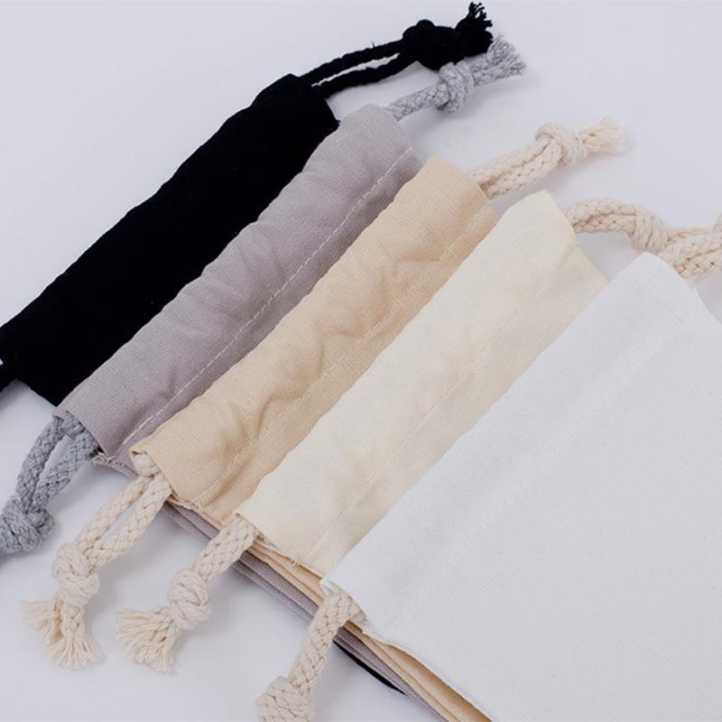 Sacchetto Portaoggetti con Coulisse in Cotone Sacchetti di Tela Bianca per Caramelle Confezione Regalo Pochette Riutilizzabile Organizza Oggetti Vari per la Casa Sacchi Antipolvere