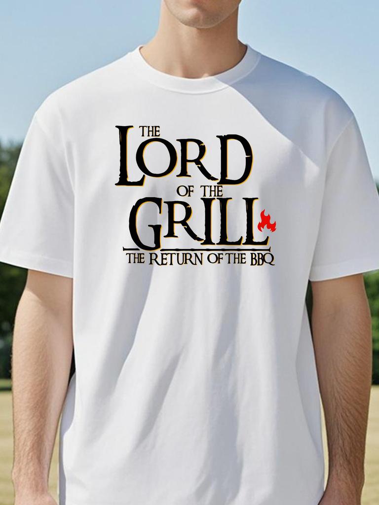 Lord Of The Grill The Return Of The Bbq print Graphic T-shirts casual Round Neck Tops Tees