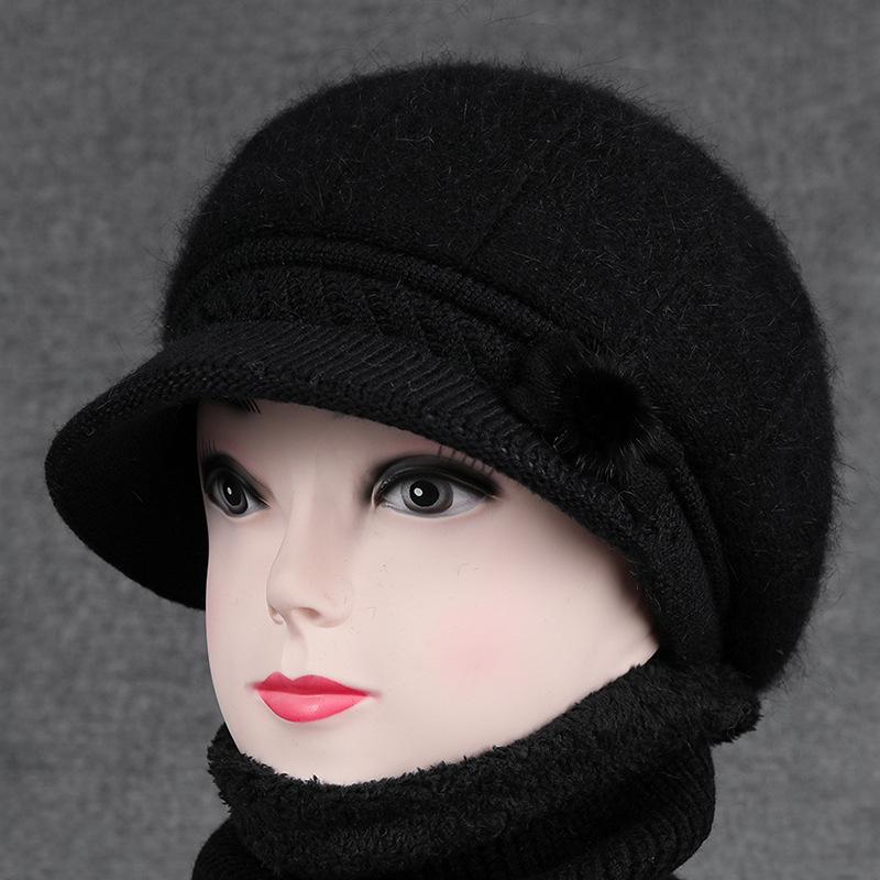 Hat Female God Mother Knitted Wool Hat Grandma Piled Thick Warm Elderly Cold Cotton Hat