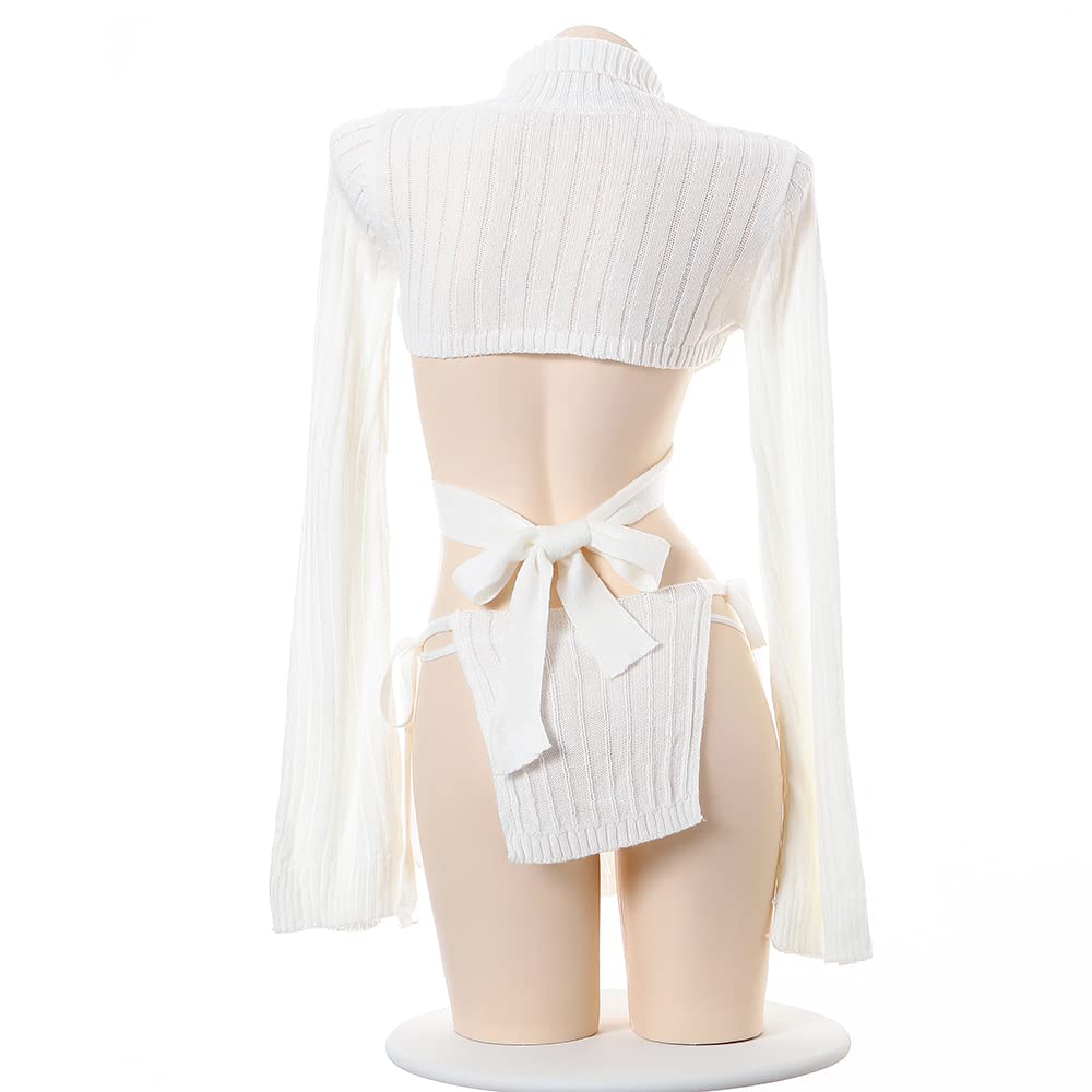 Sweater to Kill a Sexy Extremely Lolita Open High Fashion Maid One Dango Girl Cosplay Shiro [SHLYMP] Virgin, Sweater, Cosplay, Erotic, Naughty, Knit,