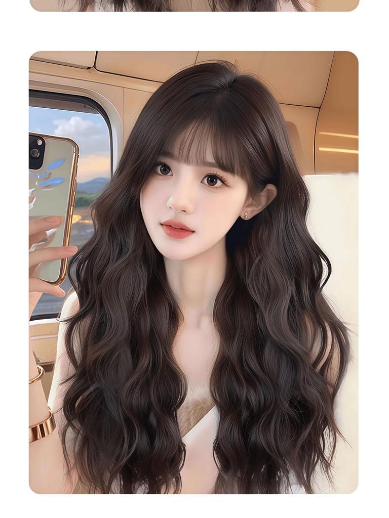 Upgraded Large Scalp Wig: Natural, Traceless Water Wave, Free Parting, No Hairnet Needed