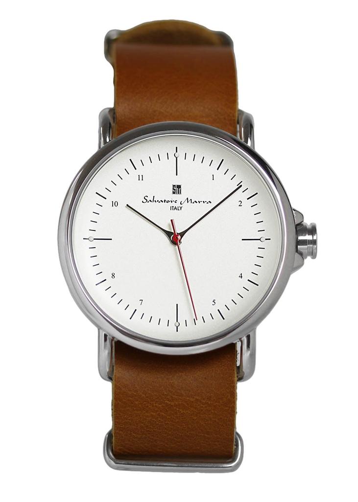 Watch Leather Belt Leather Watch Brand Popular Simple [Salvatore Mara] Men's Women's SM22104-SSWH