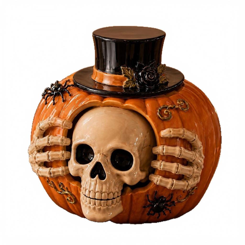 Halloween Pumpkin Candy Jar for Treats and Party Decor