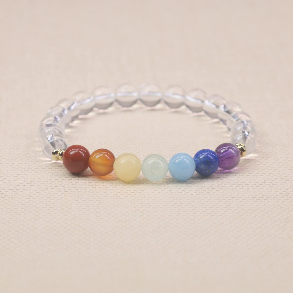 Crystal Chakra Purification Power Stone Bracelet for Women [KOAI] Seven-Color