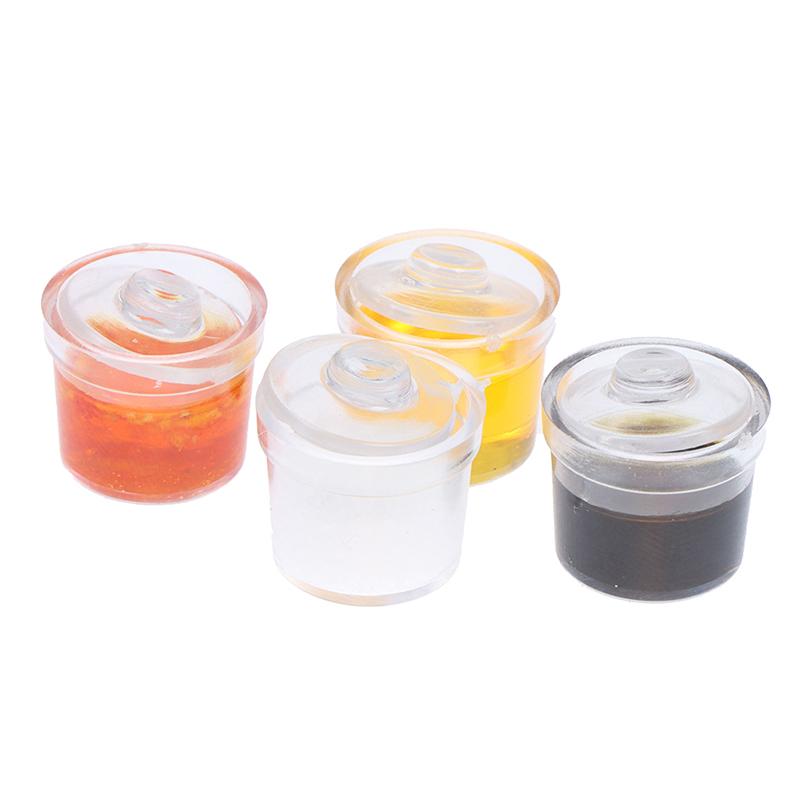 1Set 1:12 Dollhouse Miniature Chili Soy Sauce Salt Seasoning Jar Kitchen Decor