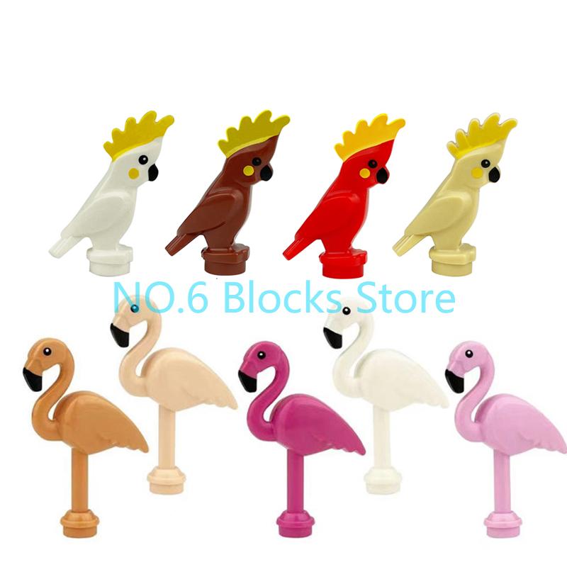 MOC Animal Building Blocks Sheep Dog Wolf Dolphin Pig Whale Elephant Educational Small Particle Zoo Scene Gift DIY Brick Toy S15