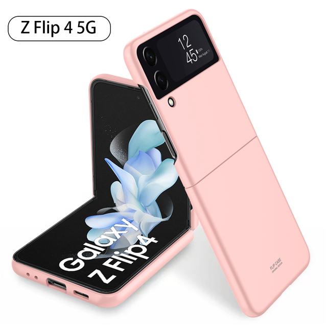 

Для Samsung Galaxy Z Flip 4 матовый чехол ярких цветов Жесткий ПК противоударная задняя крышка для Samsung Z Flip4 Zflip4 5g Защитный чехол For Samsung Z flip 4 розовый