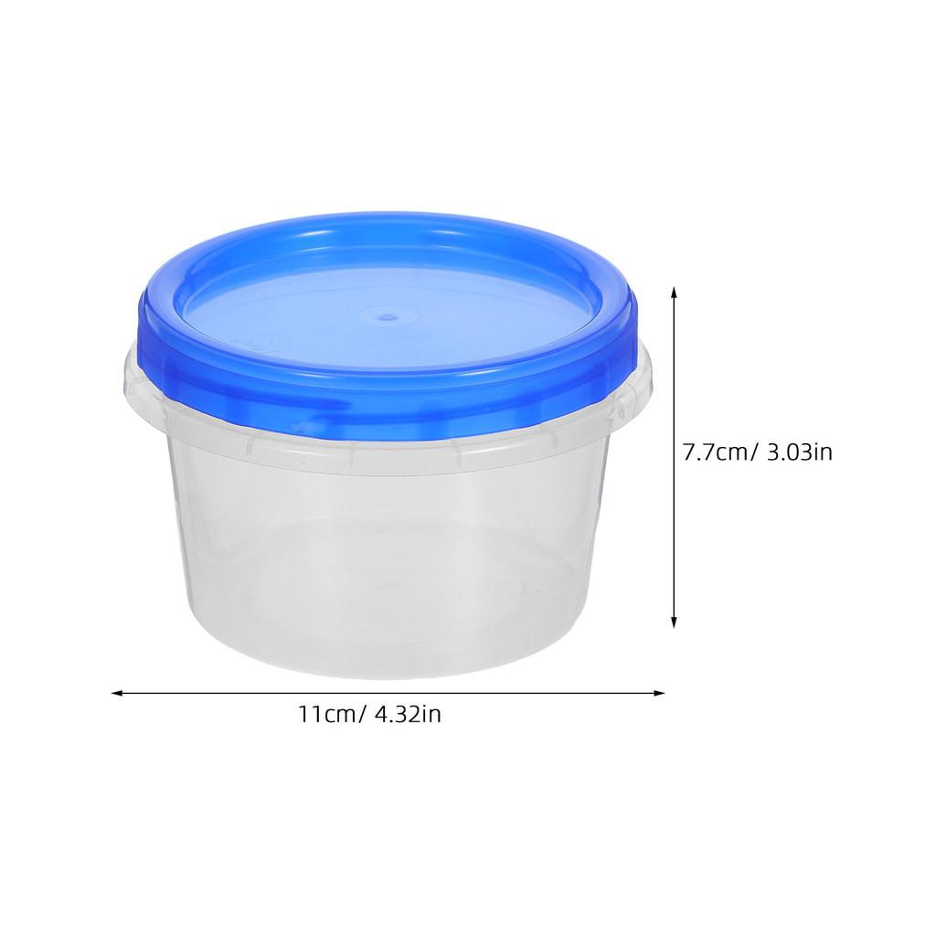 6Pcs Round Airtight Food Storage Containers Plastic Clear Lids Stackable Fridge Organizer Reusable Fruit Vegetable Preservation
