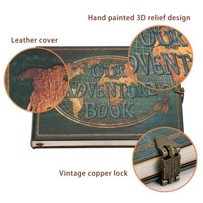 180 Page DIY Travel Photo Album Our Adventure Book Leather Retro Creative Anniversary Photo Album Wedding Guest Book Memory Gift
