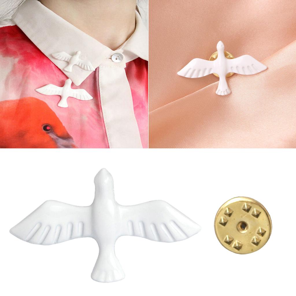 Módní kovová brož ptáčka Unikátní brož holubice míru Dekorace Stylový klopový odznak pro módní nadšence