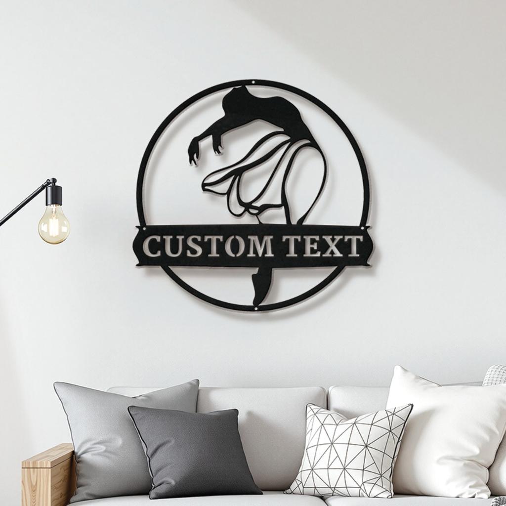 Unique Dancer Silhouette Metal Wall Art Customizable Iron Decor for Home Office